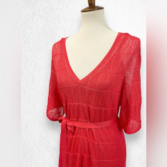 Boden Pointelle Knitted Midi Dress Women's Size 8 - Picture 7 of 13